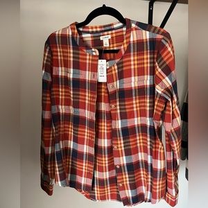 Orange flannel shirt